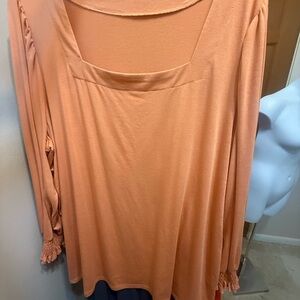 Chic Peach Square Neck Top